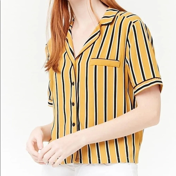 Forever 21 Striped Button Down Top​​​​​​​​​​ - Picture 1 of 1